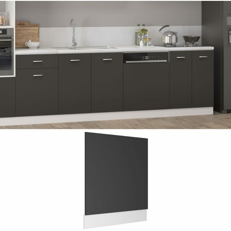 

Panel de lavavajillas de aglomerado gris 59,5x3x67 cm - Gris