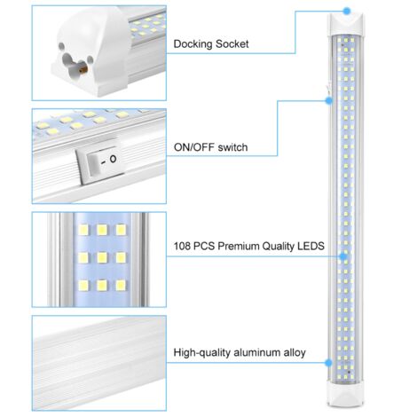 Panel de luz LED interior de 12 V CC para vehículos, 108 LED, blanco frío 6000 K, 2 unidades