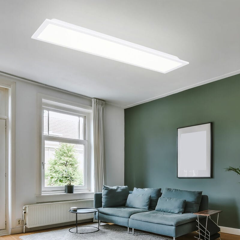 

Panel de montaje de luz de techo panel de techo lámpara de salón lámpara de salón de aluminio en blanco, acrílico opal, 1x LED 18 vatios 1000 lúmenes