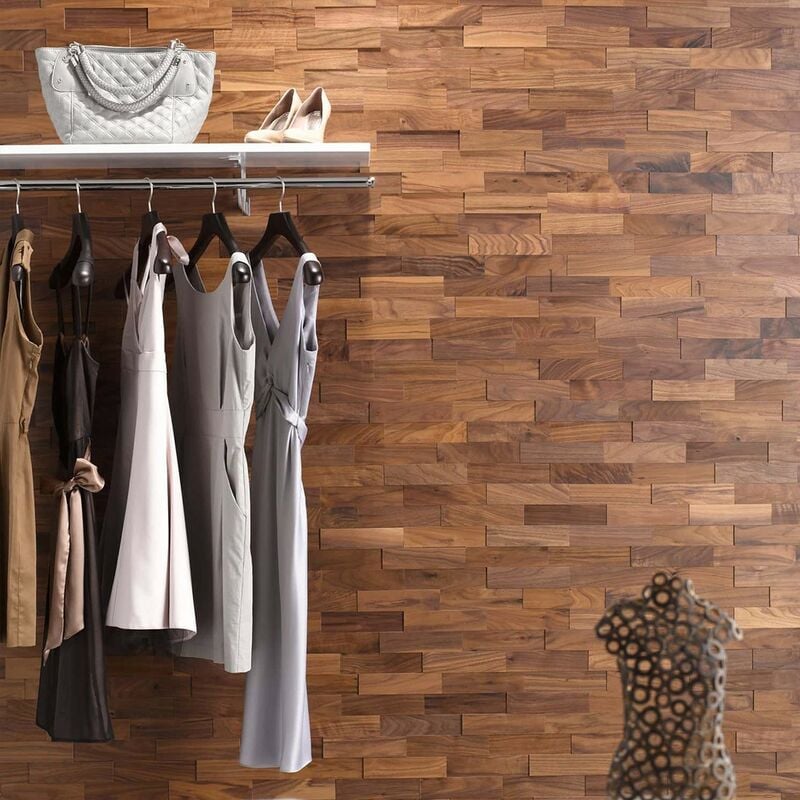 

Woodwall - Panel de Pared de Madera Nogal Revestimiento De Paredes 200mm | 1m²