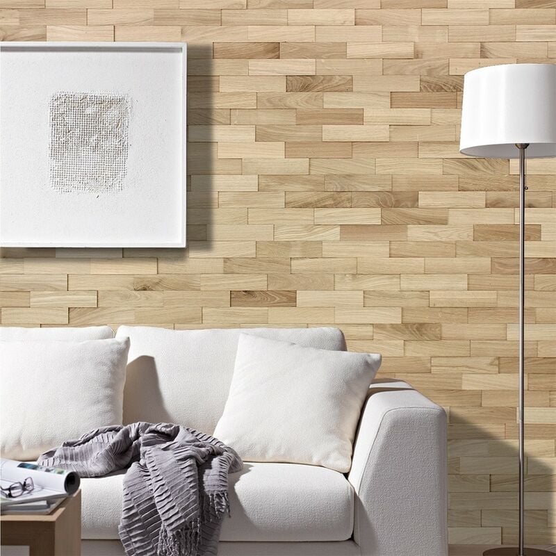 

Woodwall - Panel de Pared de Madera Roble Natural Revestimiento De Paredes 200mm | 1m²