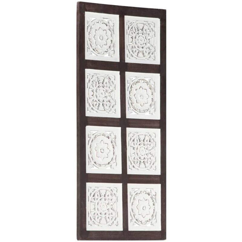 

Panel de pared tallado a mano MDF marron y blanco 40x80x1,5 cm