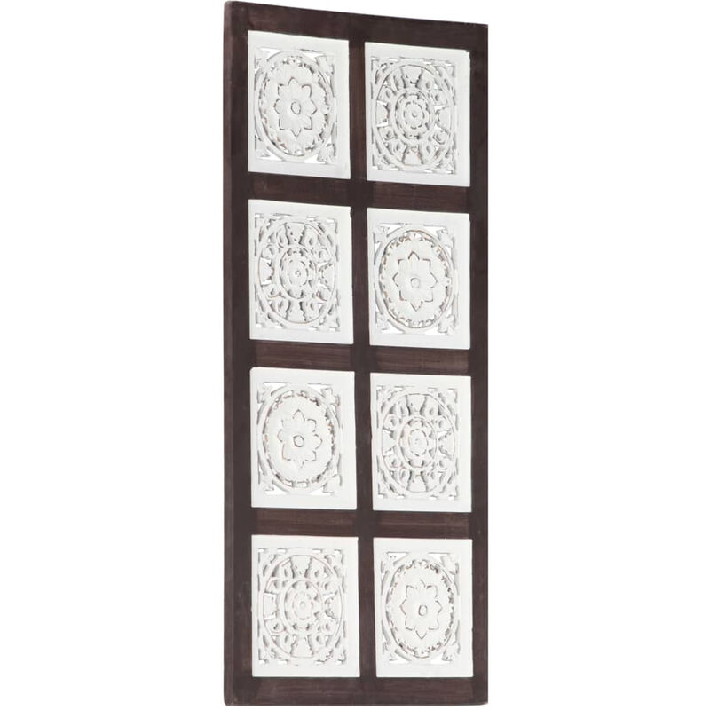 

Panel de pared tallado a mano MDF marron y blanco 40x80x1,5 cm