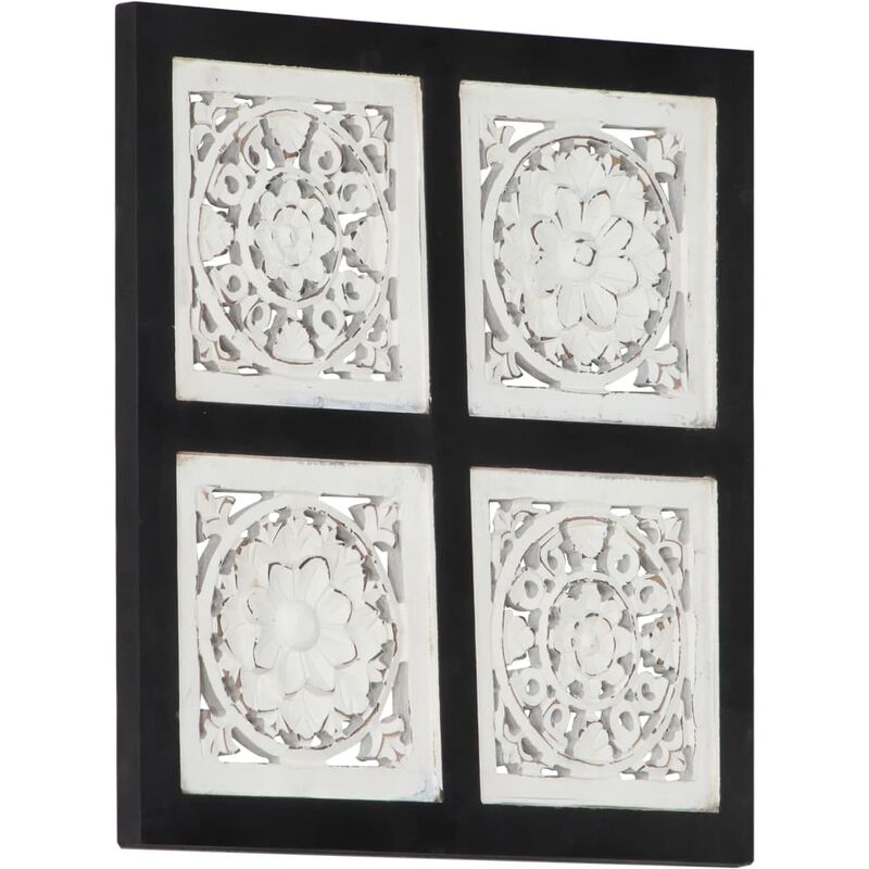

Panel de pared tallado a mano MDF negro y blanco 40x40x1,5 cm