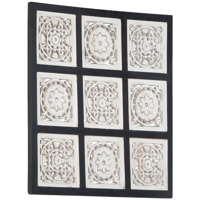 

Panel de pared tallado a mano MDF negro y blanco 60x60x1,5 cm