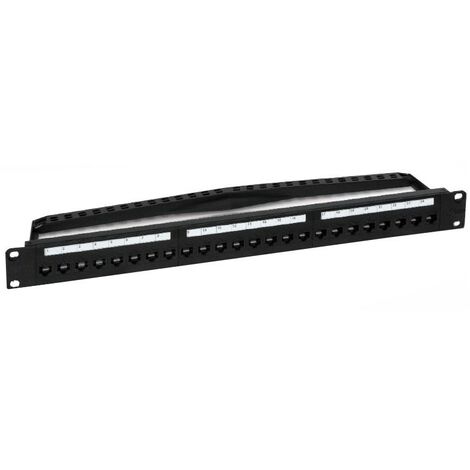 Panel de permutación Item STACKABLE 24 tomas RJ45 CAT.5E UTP negro 50110