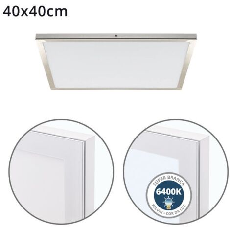 Panel de superficie VOLTAIRE 40x40 36W LED 2880lm 6400K 120° C.40xL.40xA.2,3cm Niquel
