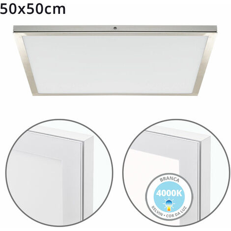 Panel de superficie VOLTAIRE 50x50 48W LED 3840lm 4000K 120° C.50xL.50xA.2,3cm Niquel
