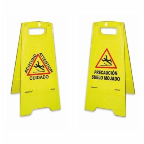 Panel de texto y pictograma Precaución Suelo Mojado (620 mm) SEKURECO