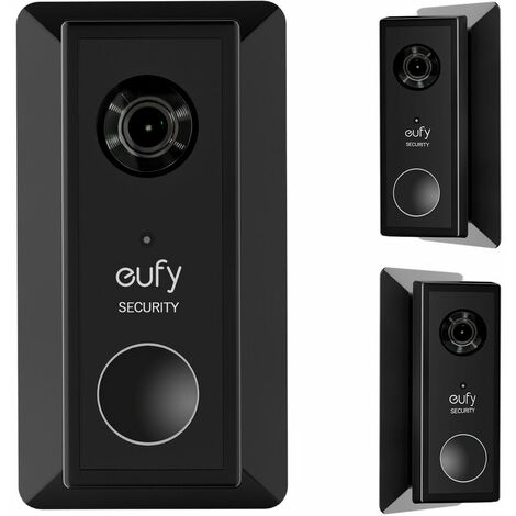 Panel de timbre inalambrico Eufy con soporte de ajuste de 35 grados Maquina compatible: Eufy Battery Video Doorbell 2K Resolucion HD (batería -Powerd) Modelo: DF-1087 (negro)