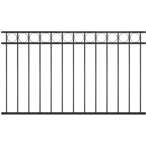 Panel de valla ASSEN de acero, 1,7 x 0,8 m, negro
