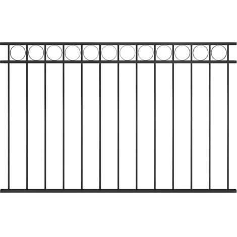 Panel de valla ASSEN de acero, 1,7 x 1 m, negro