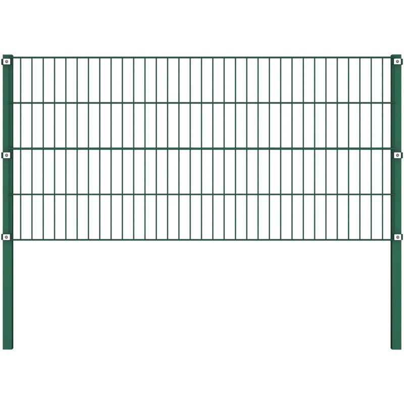 

Panel de valla con postes hierro verde 1,7x0,8 m