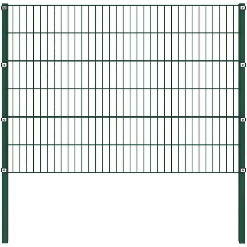 

Panel de valla con postes hierro verde 1,7x1,2 m - Verde - Vidaxl