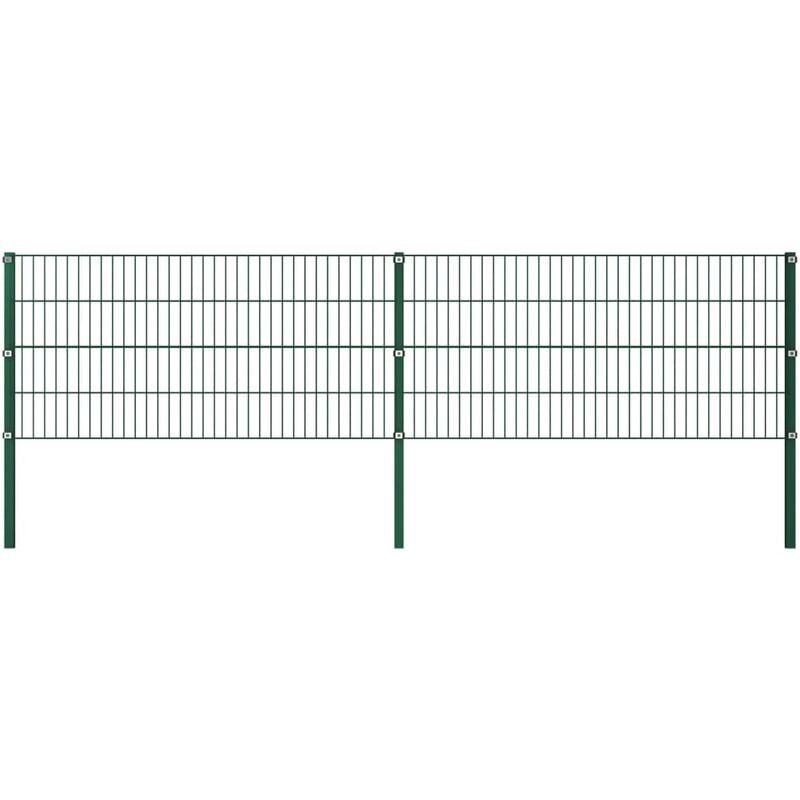 

Panel de valla con postes hierro verde 3,4x0,8 m