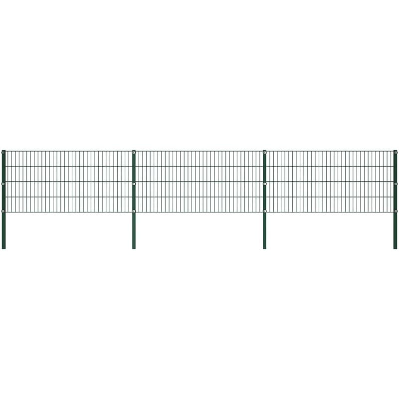 

Panel de valla con postes hierro verde 5,1x0,8 m