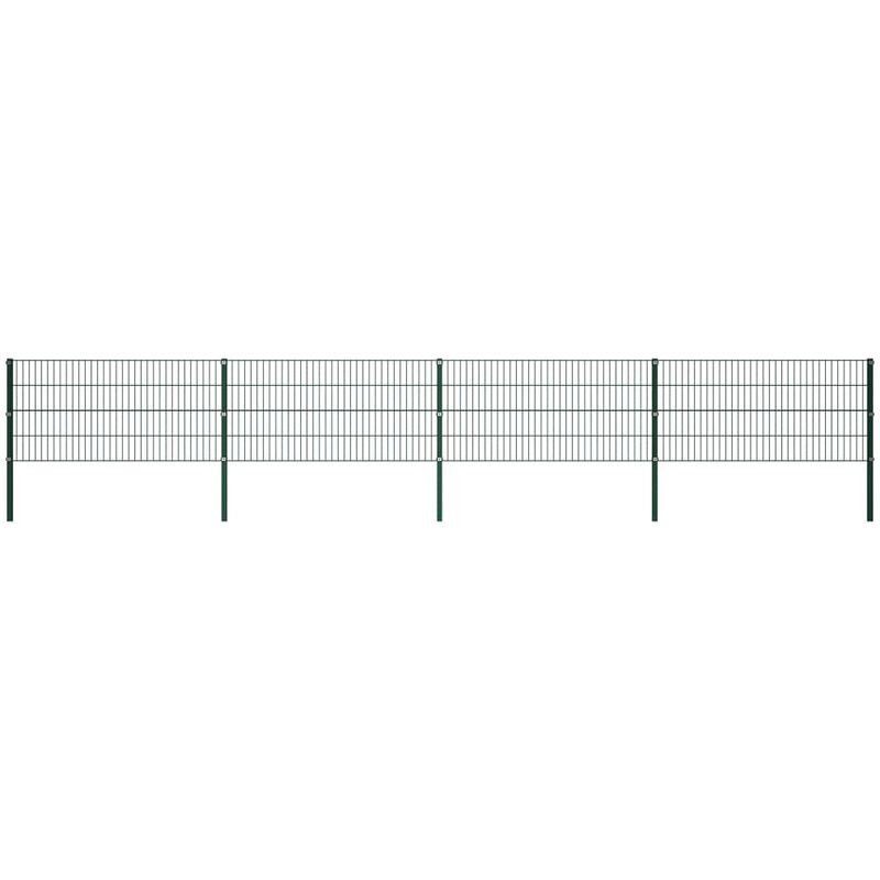 

Panel de valla con postes hierro verde 6,8x0,8 m