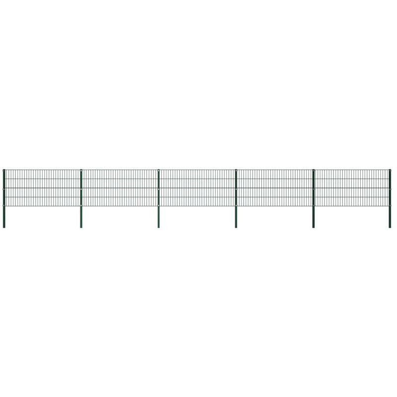 

vidaXL Panel de valla con postes hierro verde 8,5x0,8 m - Verde