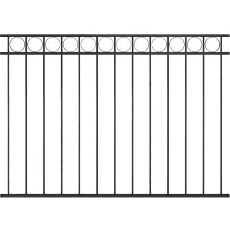 Panel de valla de acero 1,7x1,2 m negro vidaXL