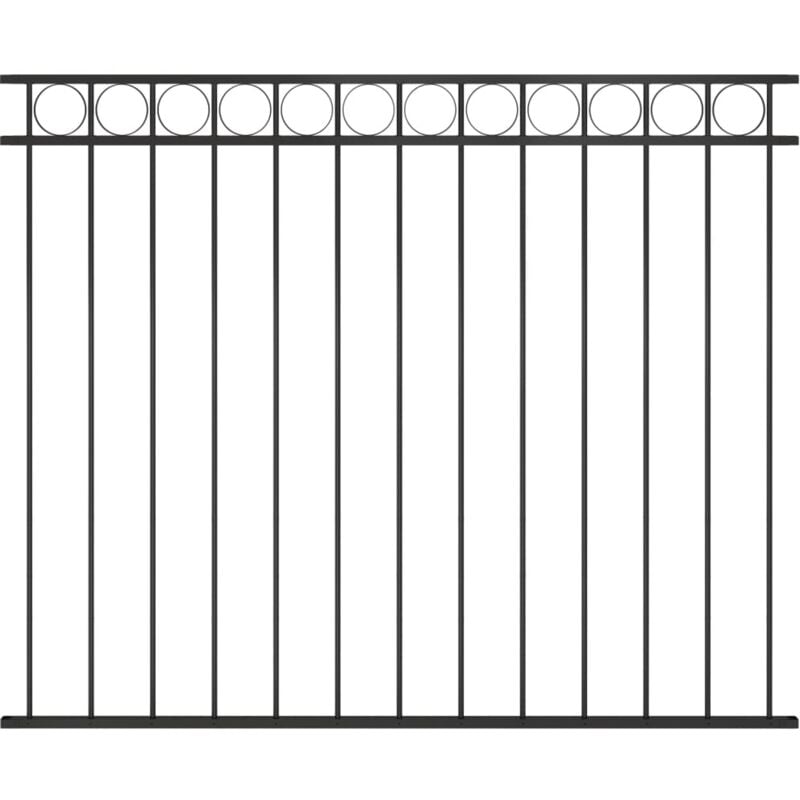

Panel de valla de acero 1,7x1,5 m negro - Negro - Vidaxl