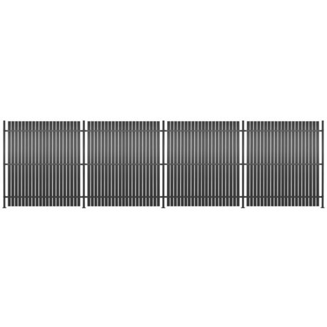 Panel de valla de aluminio 4 unidades 720x180 cm gris antracita
