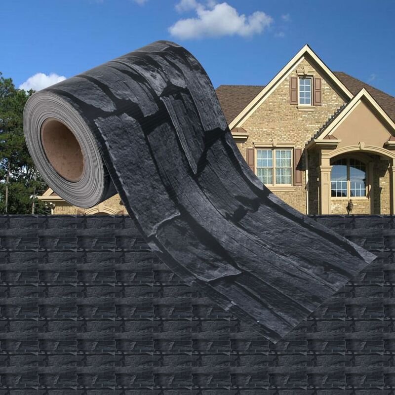 

Panel de valla de PVC gris aspecto piedra 35x0,19 m - Gris