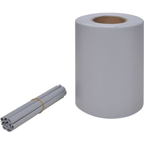 Panel de valla de PVC gris claro 70x0,19 m