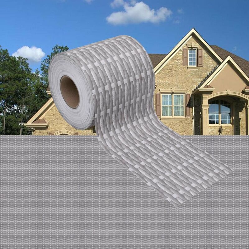 

Panel de valla de PVC gris ratan 35x0,19 m