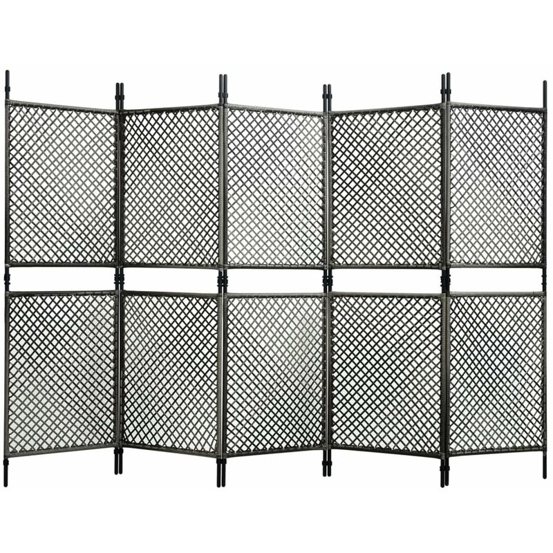 

Panel de valla ratan sintetico gris antracita 3x2 m