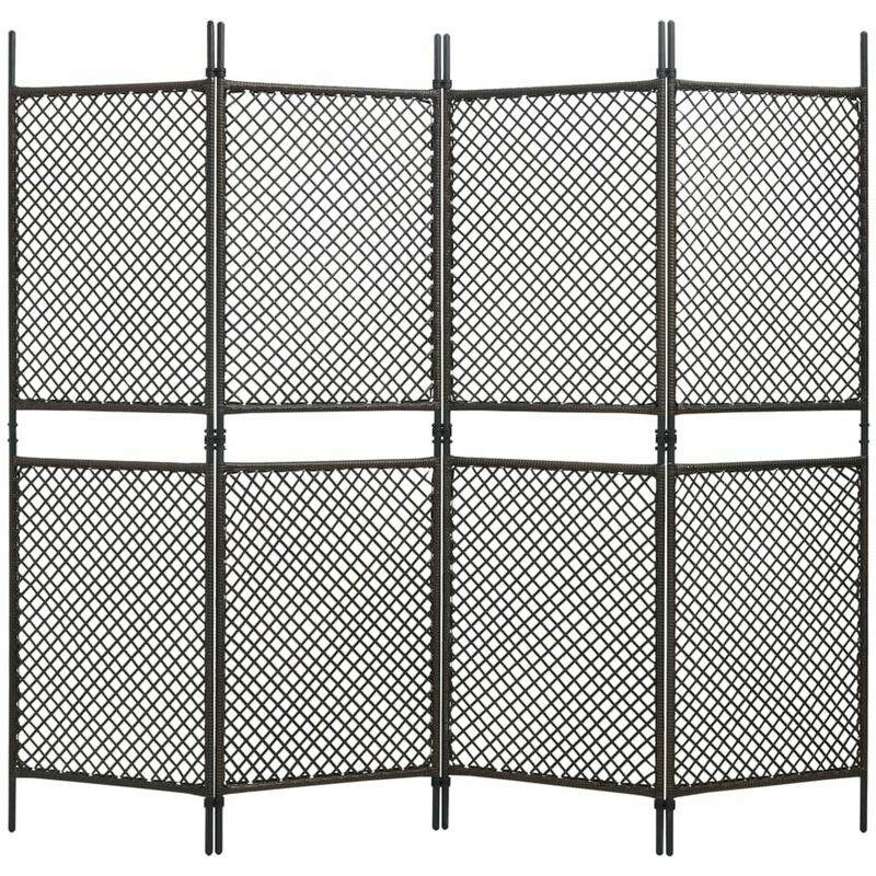 

Panel de valla ratan sintetico marron 2,4x2 m