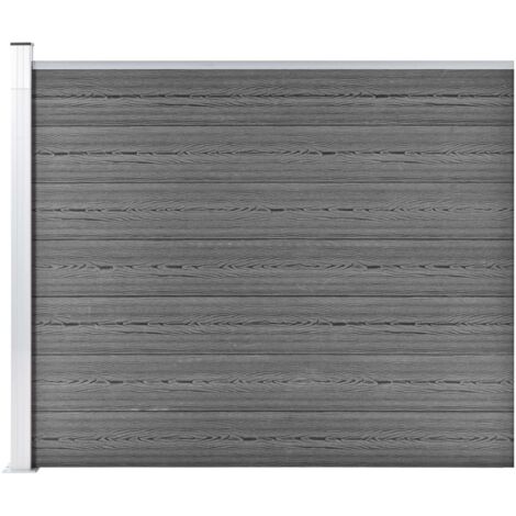 Panel de valla WPC gris 175x146 cm