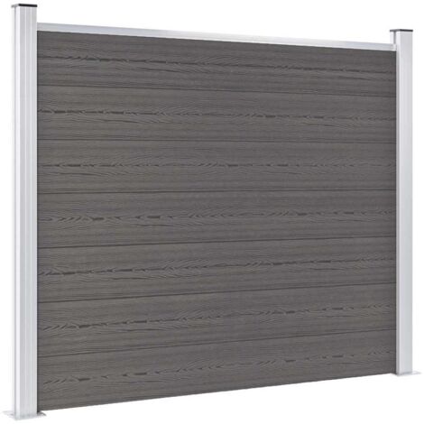 Panel de valla WPC gris 180x146 cm