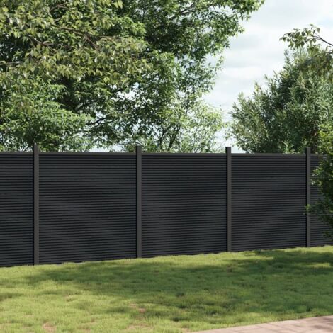 Panel de valla WPC gris 526x186 cm