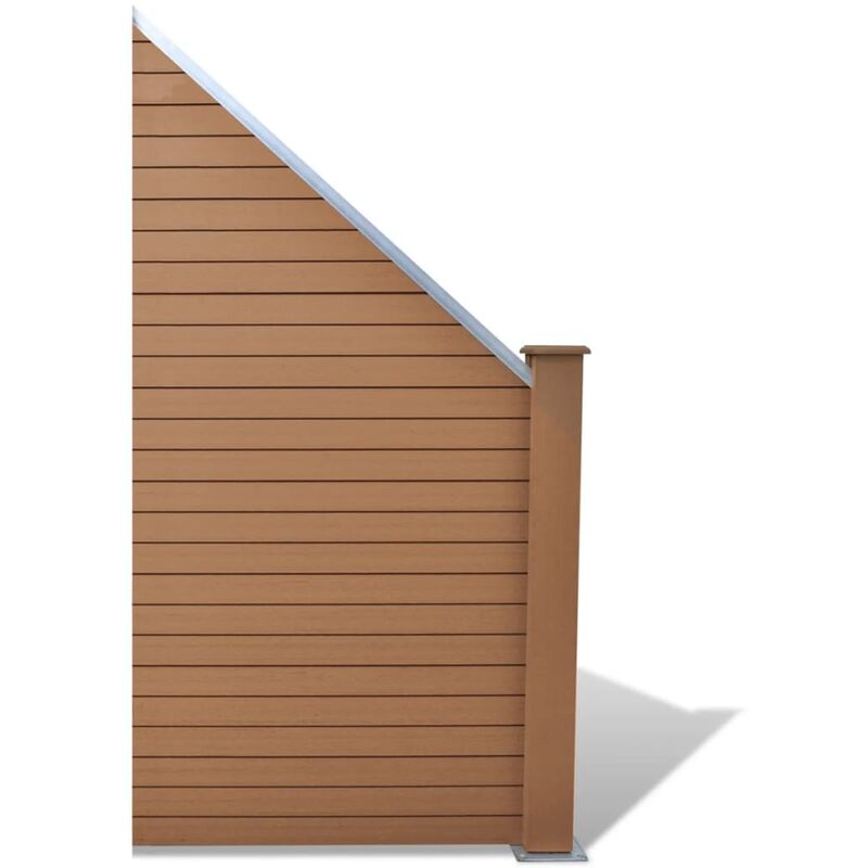 

Panel de valla WPC marrón 105x(105-185) cm