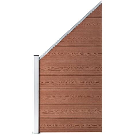 Panel de valla WPC marrón 95x(105-180) cm