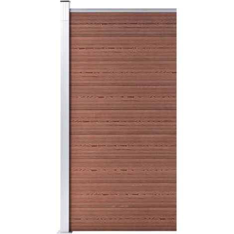 Panel de valla WPC marrón 95x186 cm