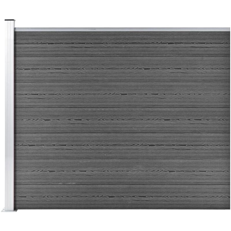 

Panel de valla WPC negro 175x146 cm - Negro