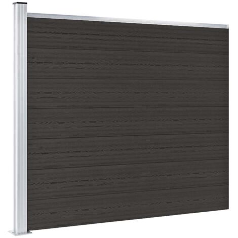 Panel de valla WPC negro 175x146 cm