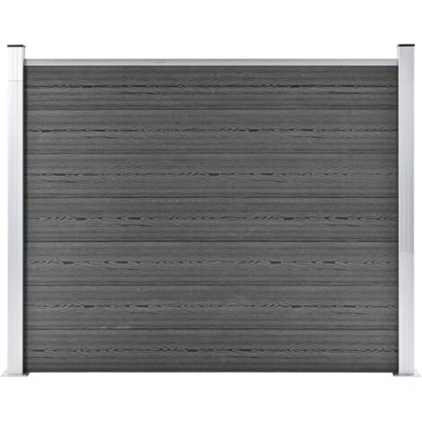 Panel de valla WPC negro 180x146 cm