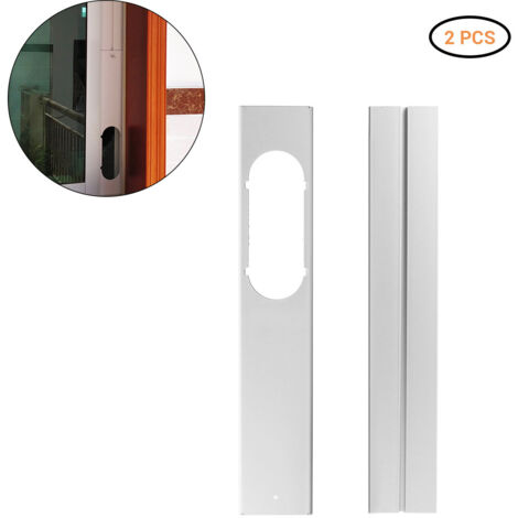 Panel de ventana ajustable para aires acondicionados portátiles con sistema split y deflector de aire – PVC, 2 piezas, 55 x 10 cm y 55 x 9,5 cm