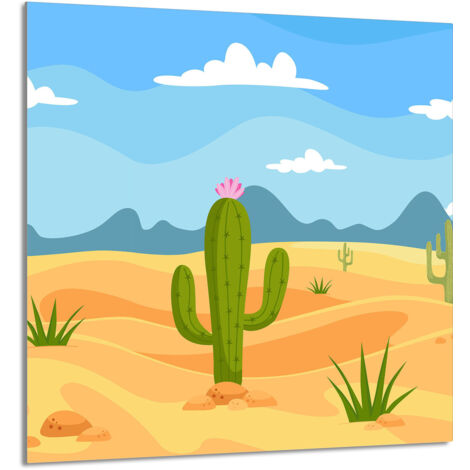 PANEL DE VIDRIO PARA COCINA 60x65 Cactus