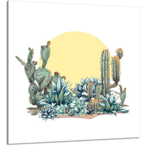 PANEL DE VIDRIO PARA COCINA 60x65 Cactus