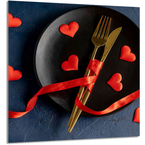 PANEL DE VIDRIO PARA COCINA 60x65 Corazón