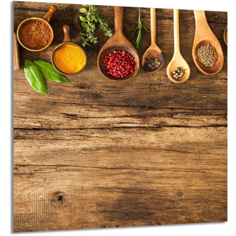 PANEL DE VIDRIO PARA COCINA 60x65 Especias