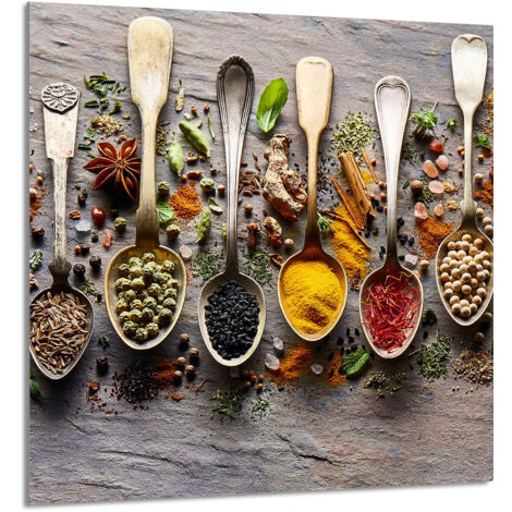 PANEL DE VIDRIO PARA COCINA 60x65 Especias