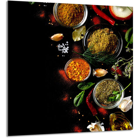 PANEL DE VIDRIO PARA COCINA 60x65 Especias