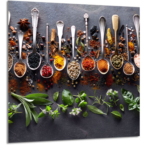 PANEL DE VIDRIO PARA COCINA 60x65 Especias