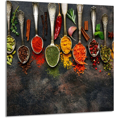 PANEL DE VIDRIO PARA COCINA 60x65 Especias