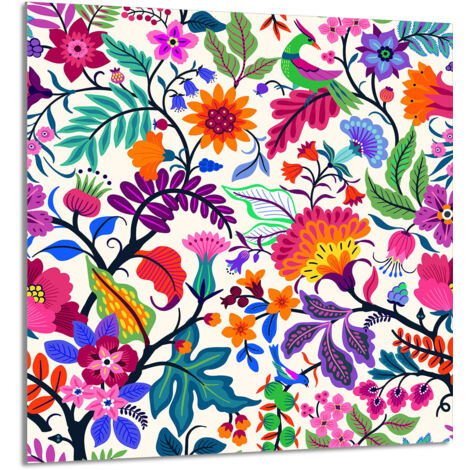 PANEL DE VIDRIO PARA COCINA 60x65 Flores