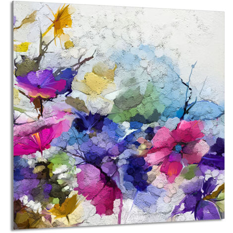 PANEL DE VIDRIO PARA COCINA 60x65 Flores
